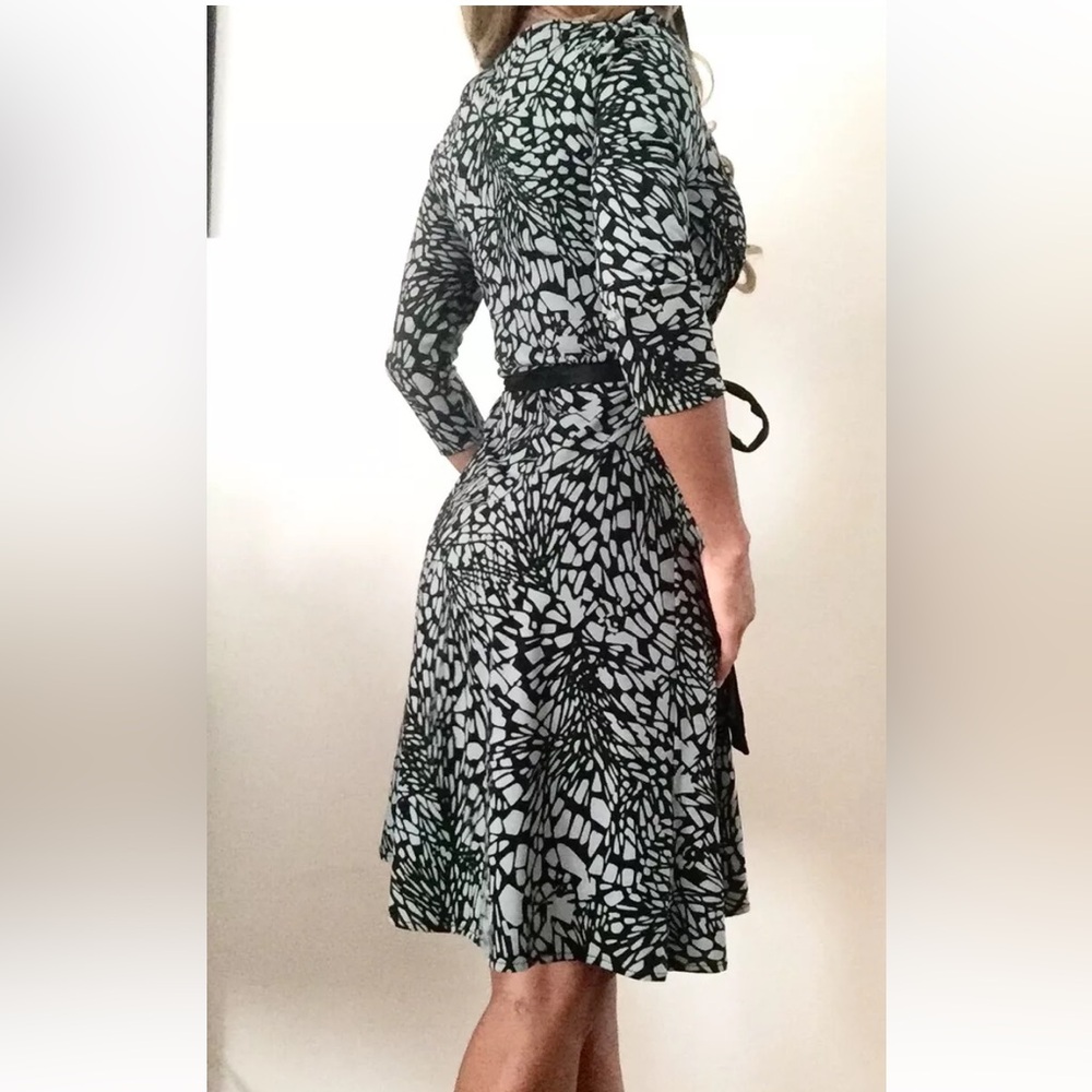 BCBG MaxAzria Gray Black Office Siren Dress L